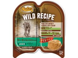 ニュートロ キャット ワイルドレシピ 成猫用 サーモン＆トラウト入り パテタイプ トレイ 75g