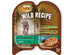 ニュートロ キャット ワイルドレシピ 成猫用 サーモン＆トラウト入り ざく切りタイプ トレイ 75g